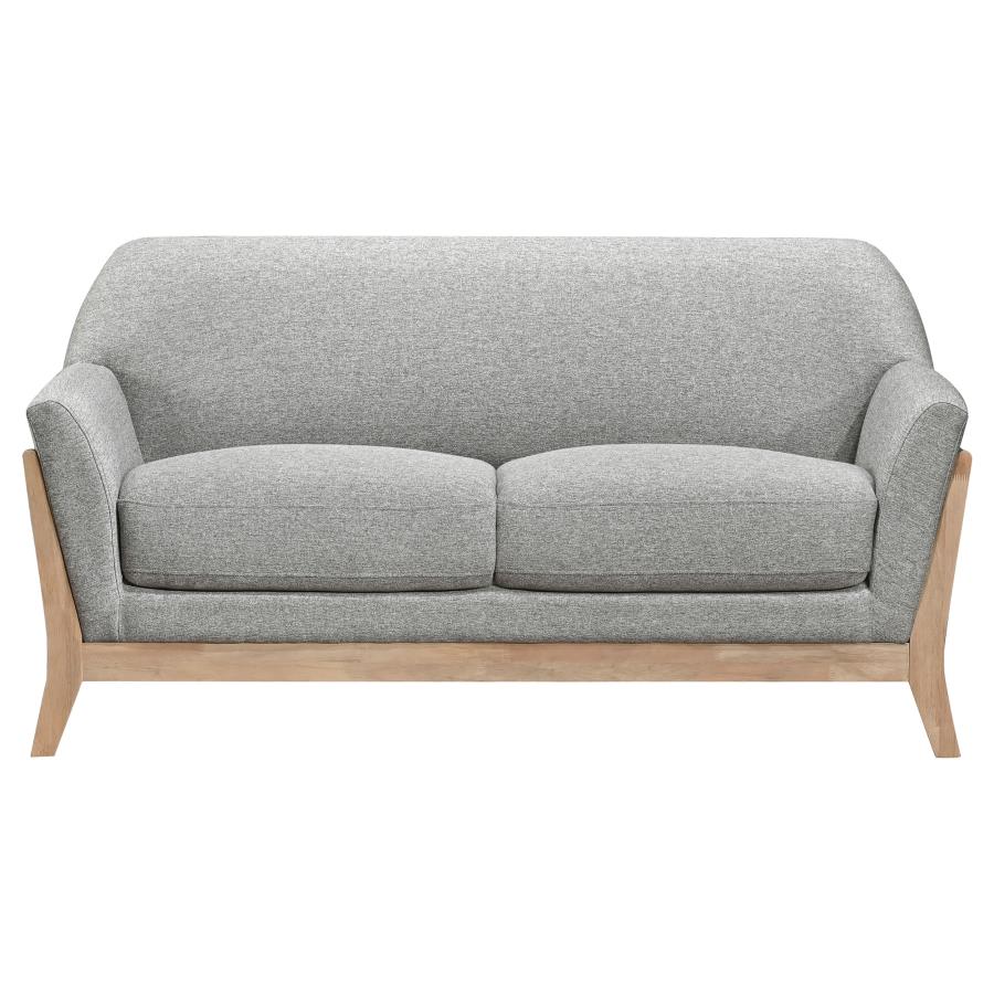 Vaughn 3-piece Fabric Upholstered Flared Arm Sofa Set Grey-8