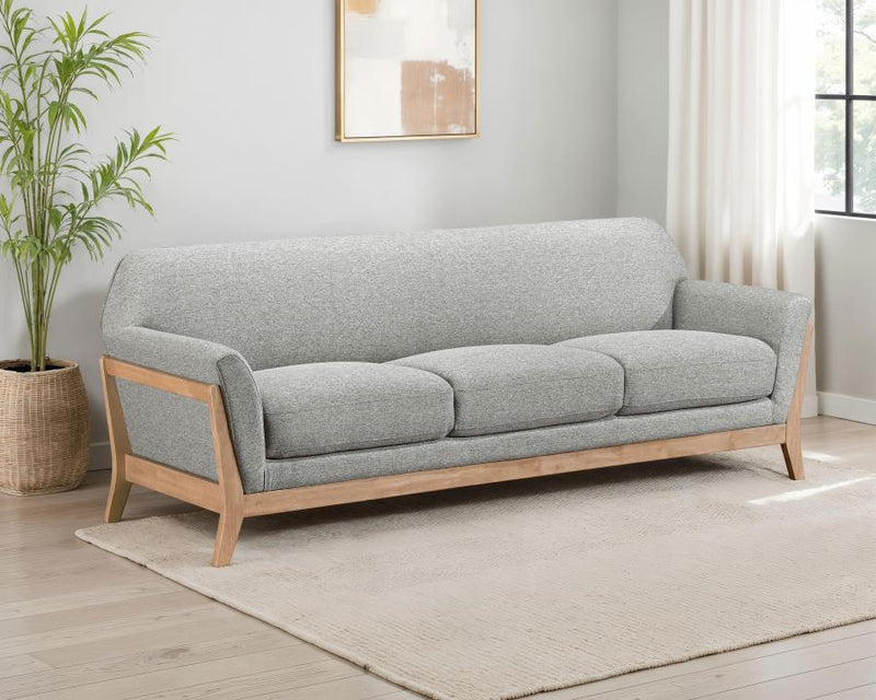 Vaughn Fabric Upholstered Flared Arm Sofa Grey-zoom-