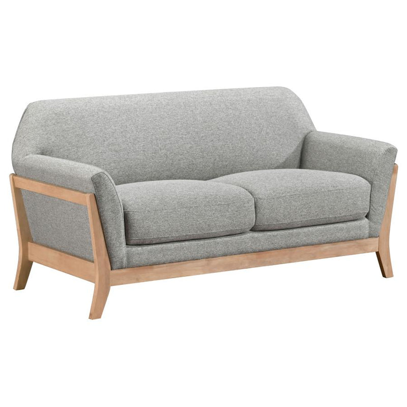 Vaughn Fabric Upholstered Flared Arm Loveseat Grey-zoom-