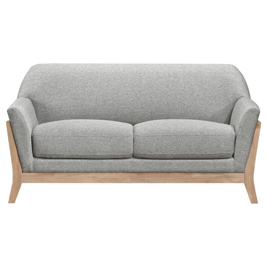 Vaughn Fabric Upholstered Flared Arm Loveseat Grey-zoom-3