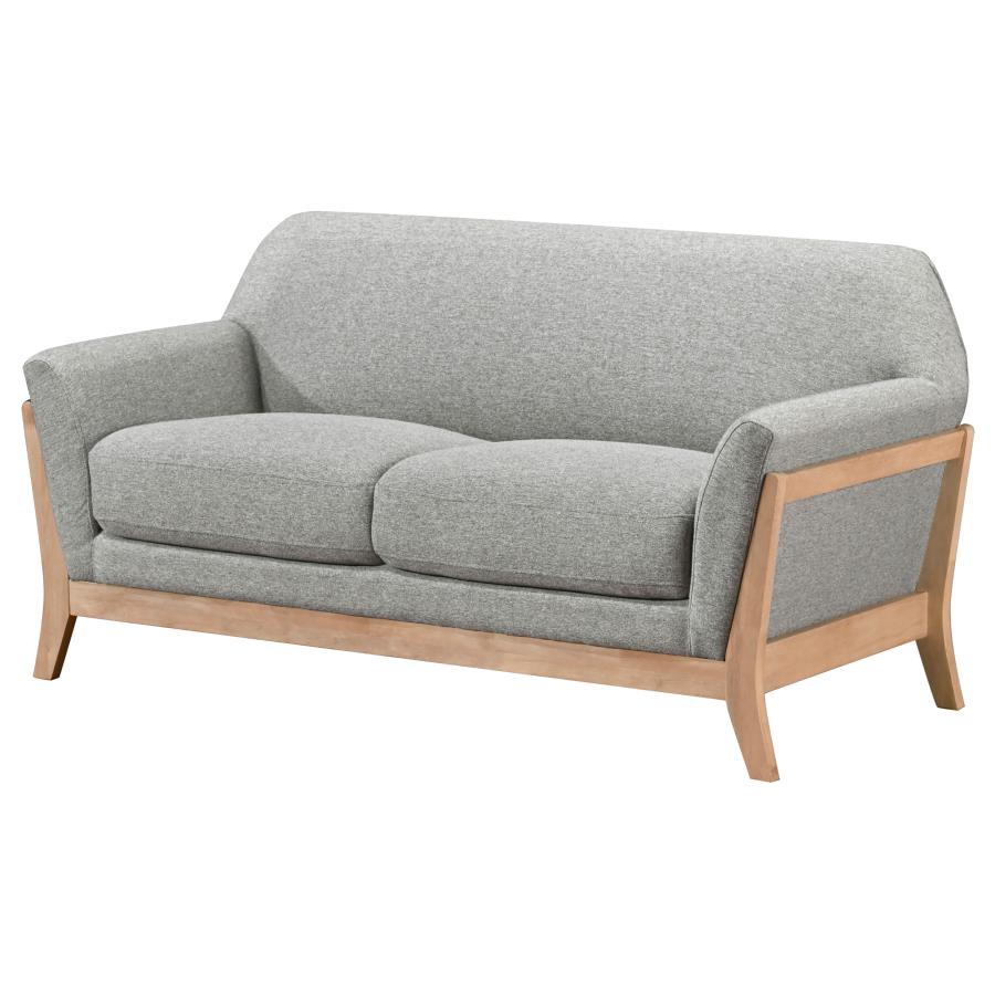 Vaughn Fabric Upholstered Flared Arm Loveseat Grey-zoom-4