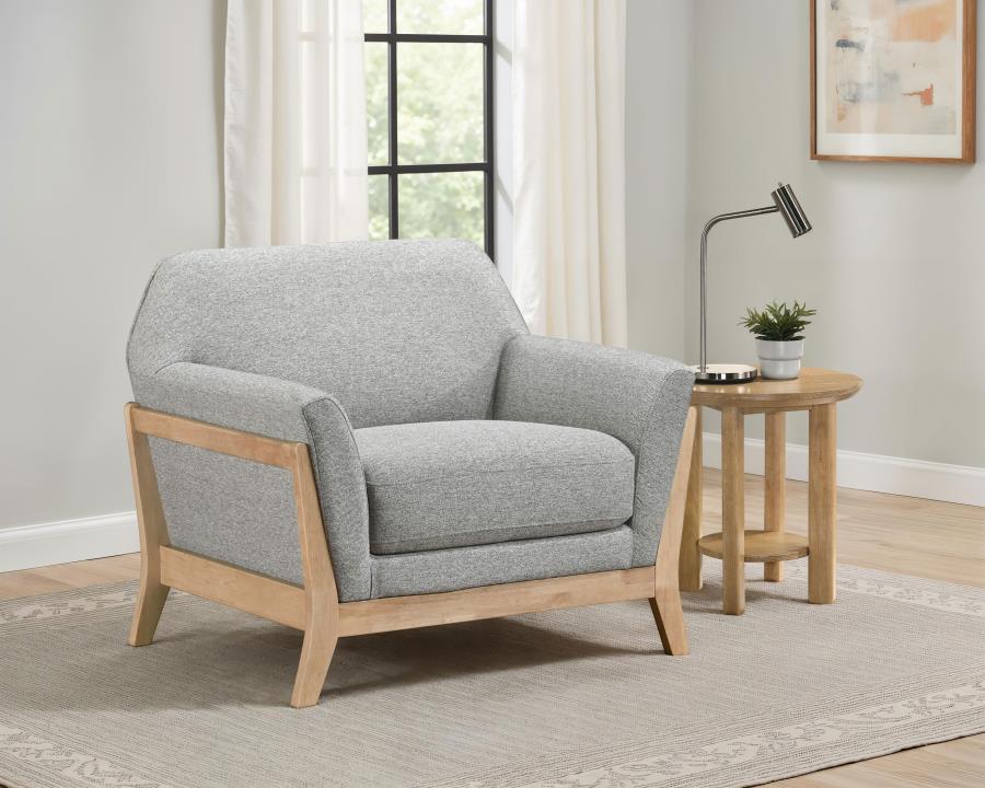 Vaughn Fabric Upholstered Flared Arm Accent Chair Grey-zoom-2