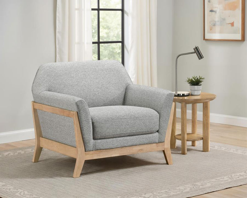 Vaughn Fabric Upholstered Flared Arm Accent Chair Grey-zoom-