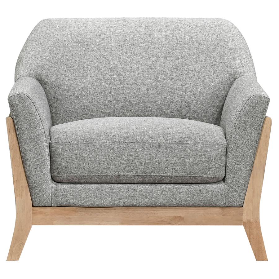 Vaughn Fabric Upholstered Flared Arm Accent Chair Grey-zoom-3
