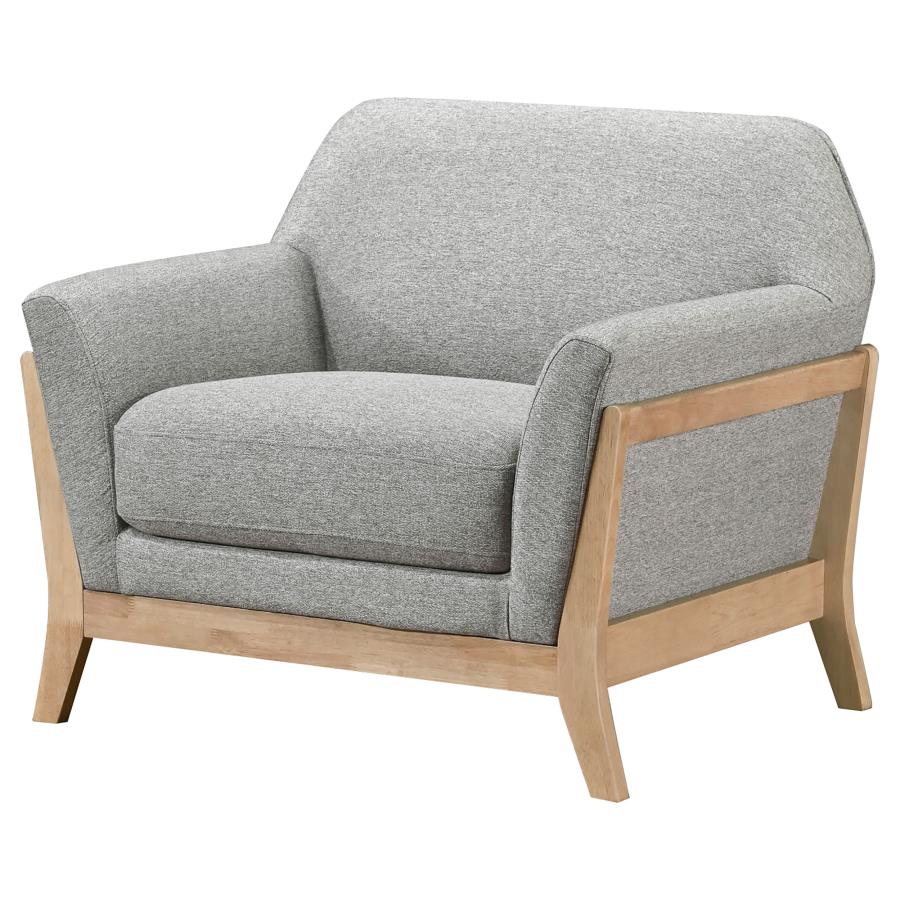 Vaughn Fabric Upholstered Flared Arm Accent Chair Grey-4