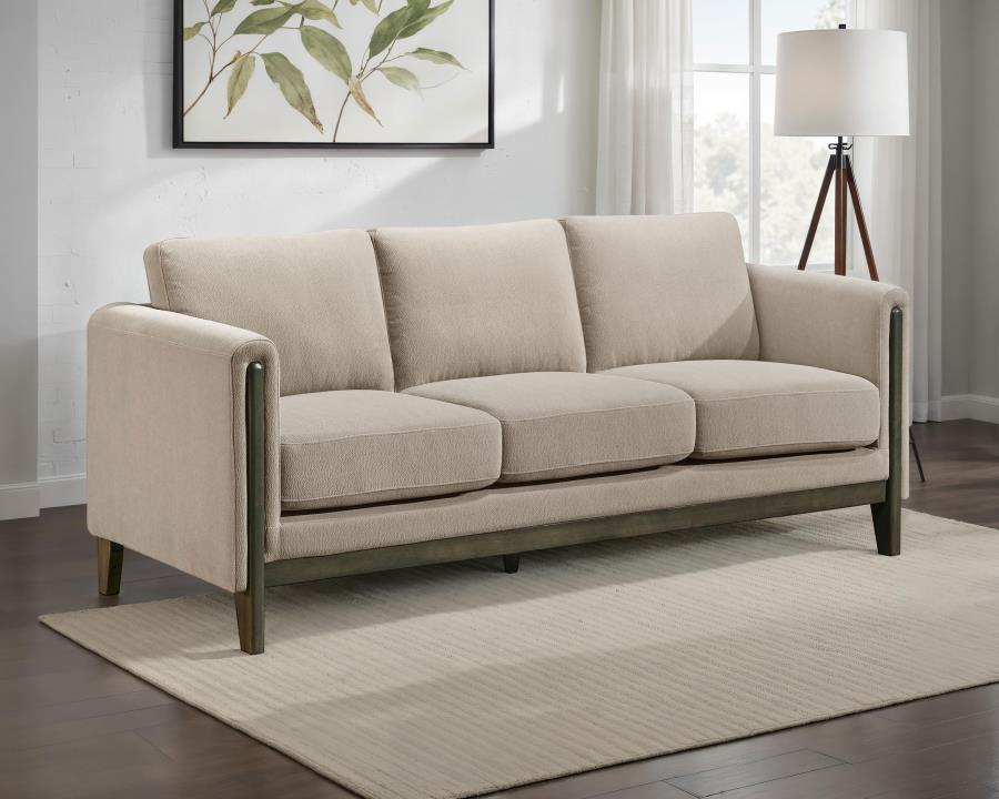 Islington Fabric Upholstered Panel Arm Sofa Taupe-zoom-2