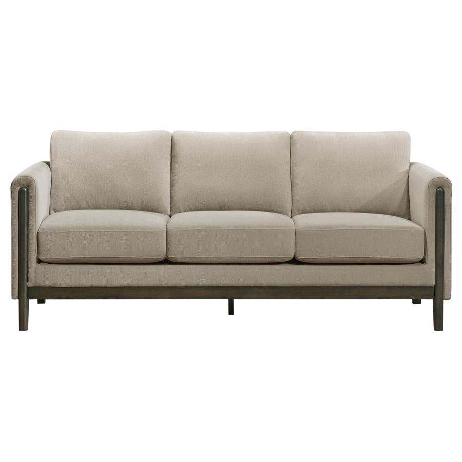 Islington Fabric Upholstered Panel Arm Sofa Taupe-3