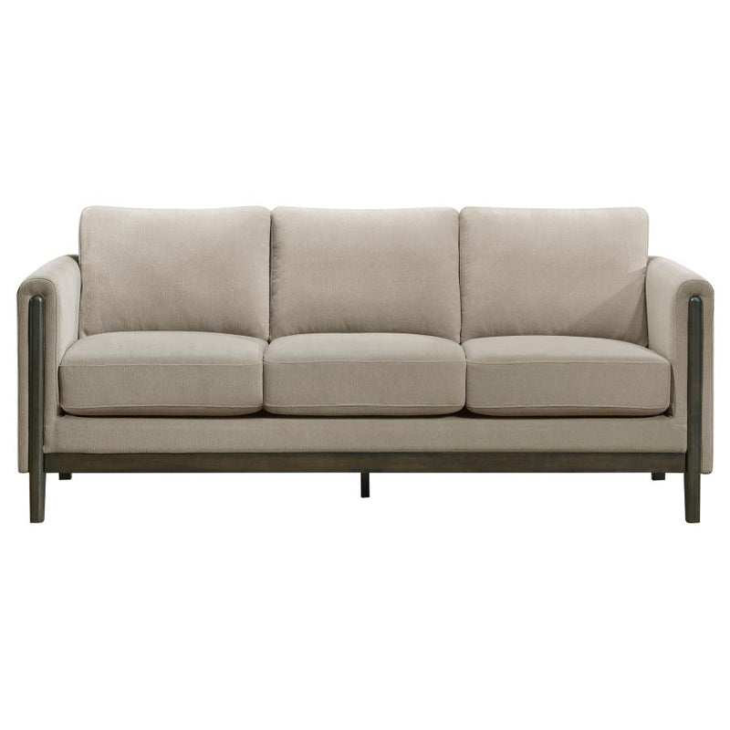 Islington Fabric Upholstered Panel Arm Sofa Taupe-zoom-