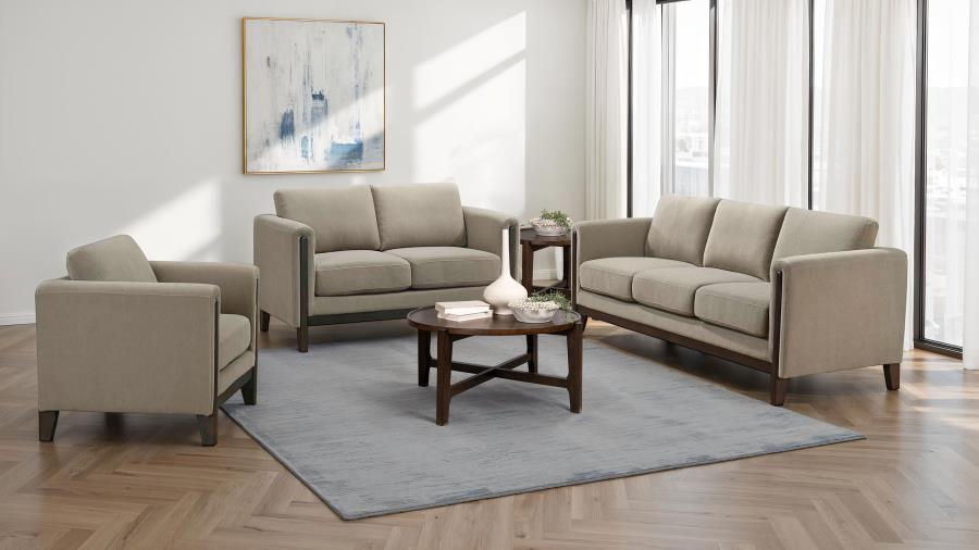 Islington Fabric Upholstered Panel Arm Sofa Taupe-zoom-9