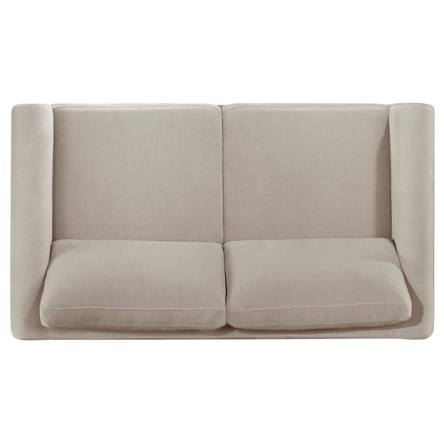 Islington Fabric Upholstered Panel Arm Loveseat Taupe-zoom-6