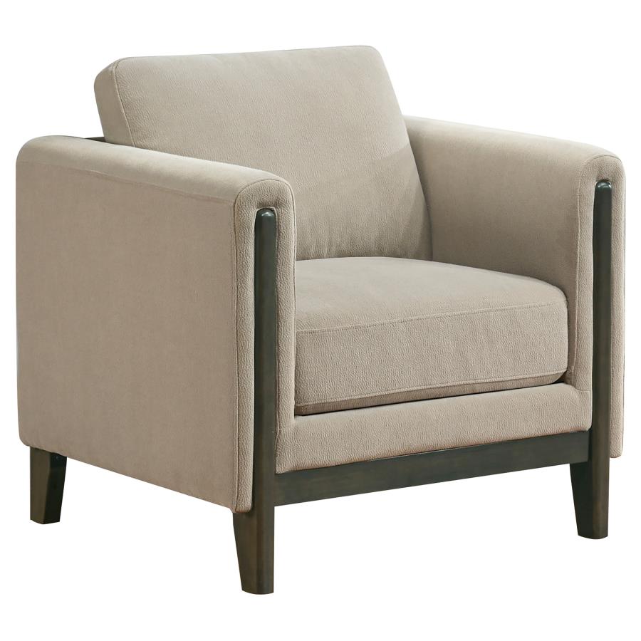 Islington Fabric Upholstered Panel Arm Accent Chair Taupe-zoom-1