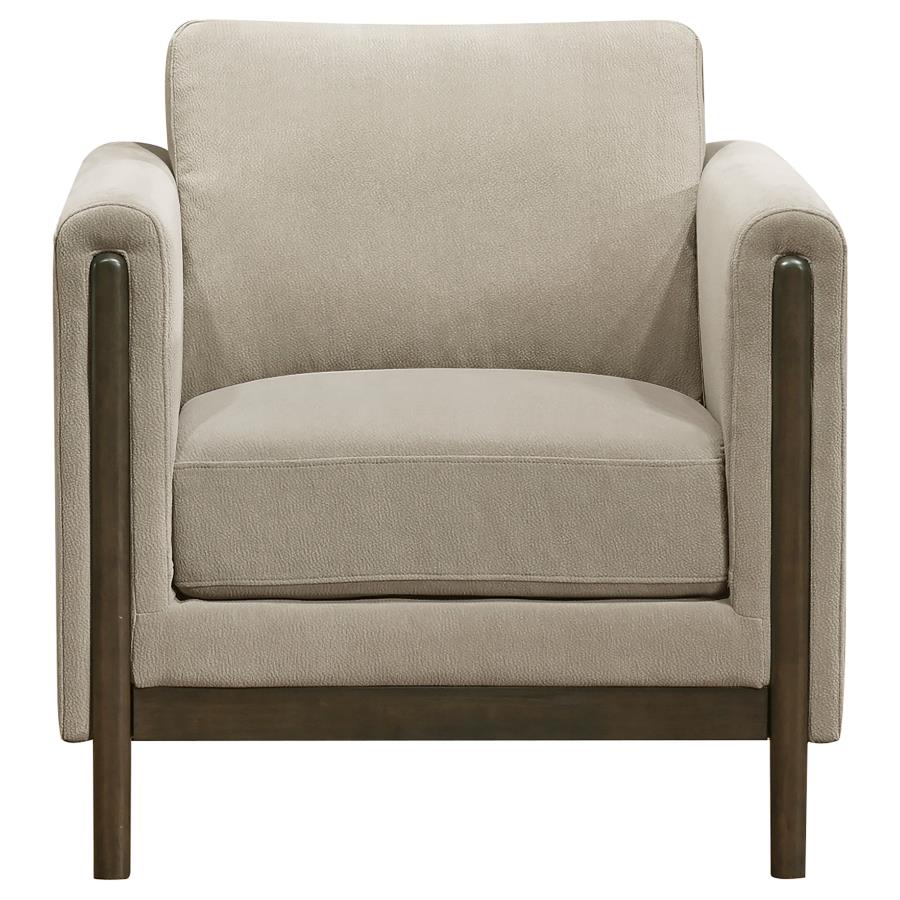 Islington Fabric Upholstered Panel Arm Accent Chair Taupe-3