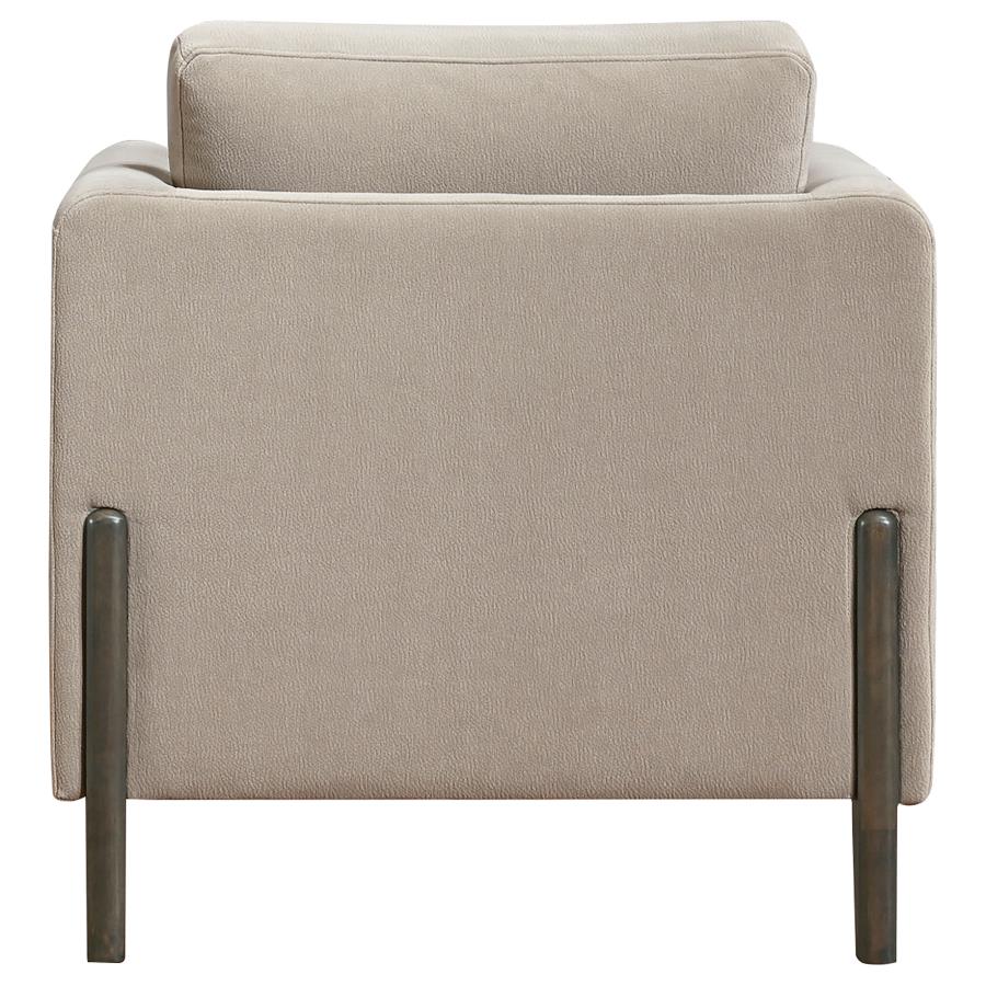 Islington Fabric Upholstered Panel Arm Accent Chair Taupe-5