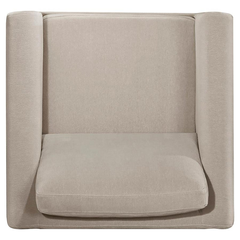 Islington Fabric Upholstered Panel Arm Accent Chair Taupe-zoom-
