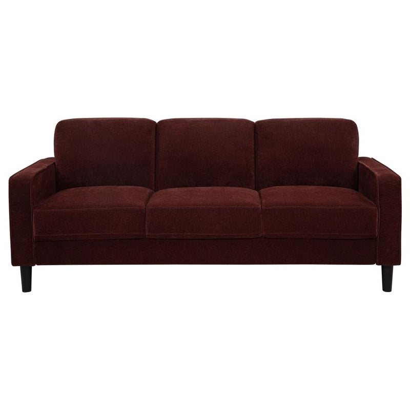 Ruth 2-piece Fabric Upholstered Track Arm Sofa Rust Red-zoom-