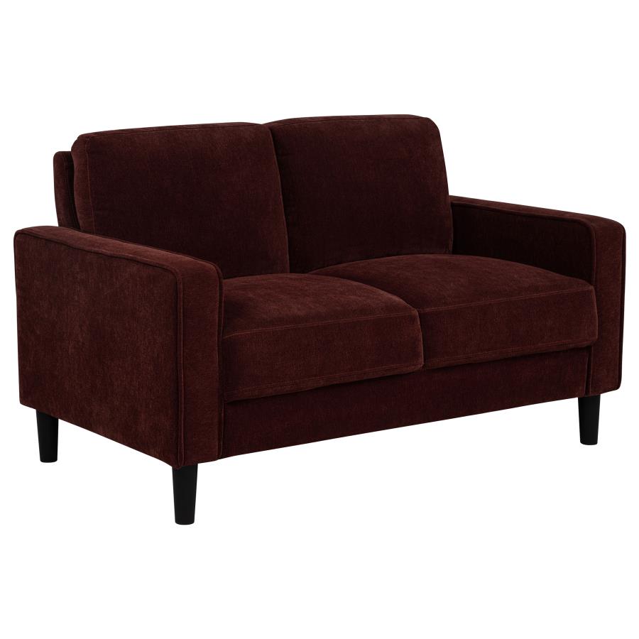 Ruth 2-piece Fabric Upholstered Track Arm Sofa Rust Red-zoom-7