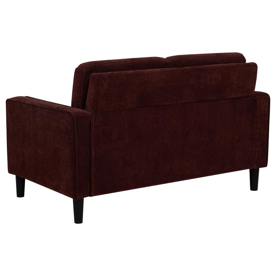 Ruth 2-piece Fabric Upholstered Track Arm Sofa Rust Red-zoom-9