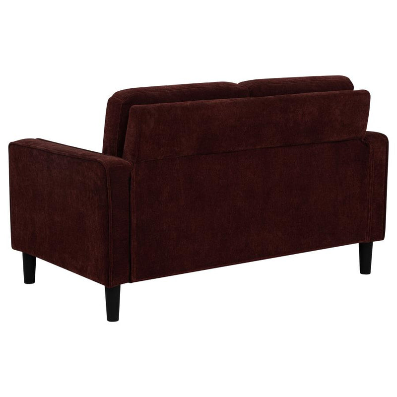 Ruth 2-piece Fabric Upholstered Track Arm Sofa Rust Red-zoom-