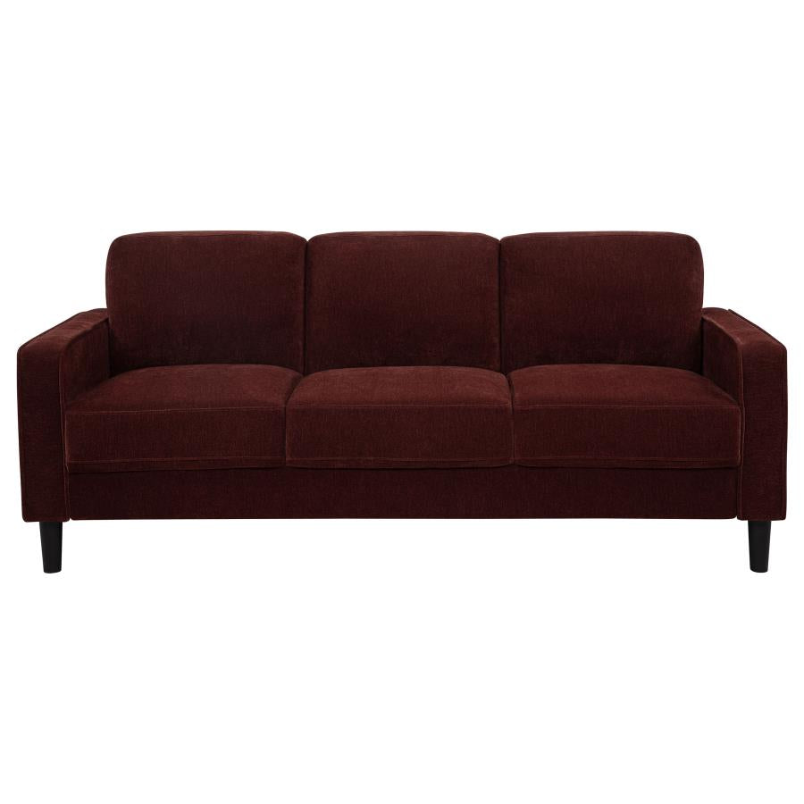 Ruth 3-piece Fabric Upholstered Track Arm Sofa Rust Red-4