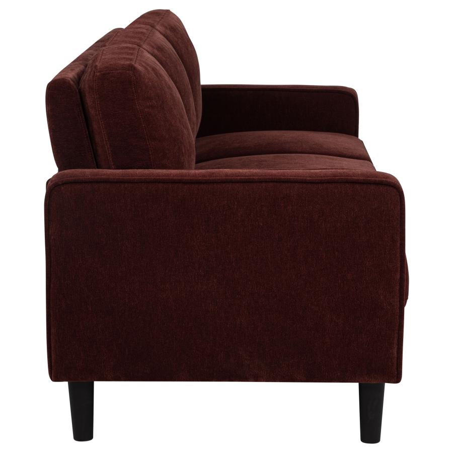 Ruth 3-piece Fabric Upholstered Track Arm Sofa Rust Red-zoom-6