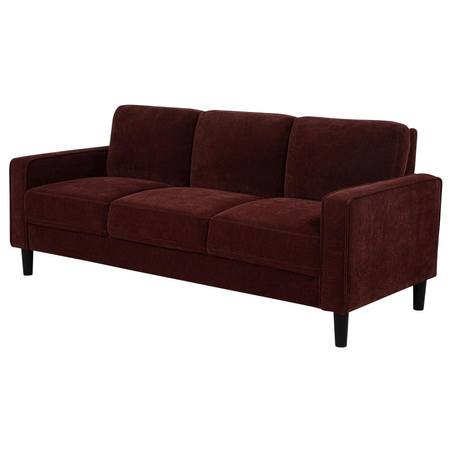 Ruth 77-inch Fabric Upholstered Track Arm Sofa Rust Red-zoom-4
