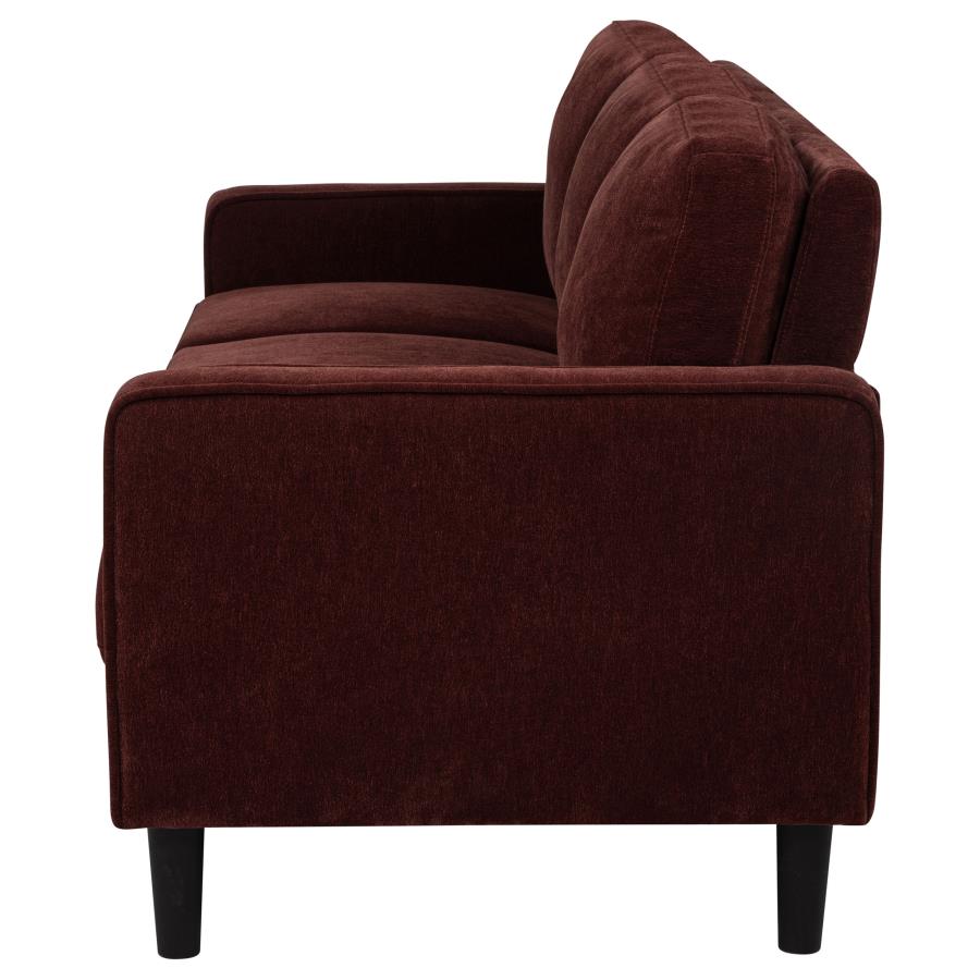 Ruth 77-inch Fabric Upholstered Track Arm Sofa Rust Red-zoom-5