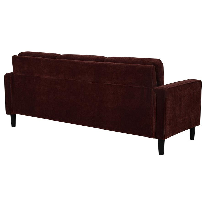 Ruth 77-inch Fabric Upholstered Track Arm Sofa Rust Red-zoom-