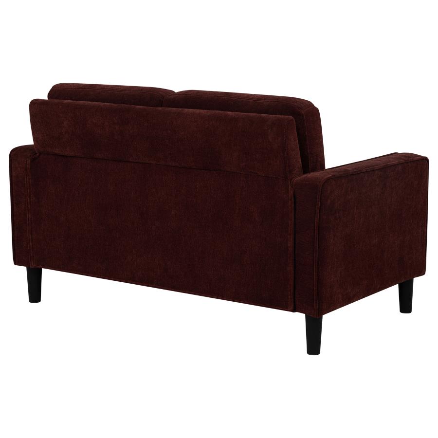 Ruth Fabric Upholstered Track Arm Loveseat Rust Red-zoom-7