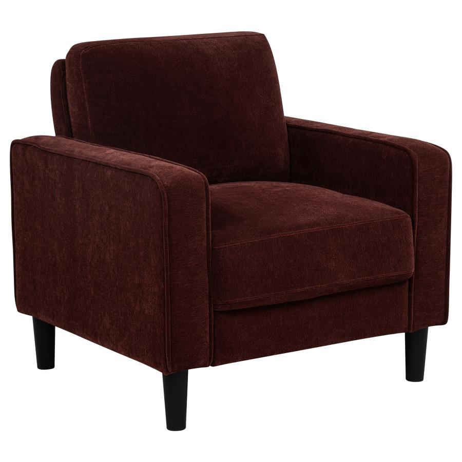 Ruth Fabric Upholstered Track Arm Accent Chair Rust Red-zoom-1