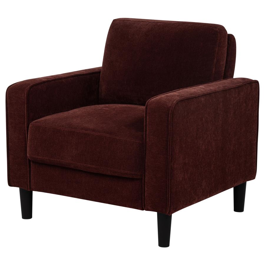 Ruth Fabric Upholstered Track Arm Accent Chair Rust Red-zoom-4
