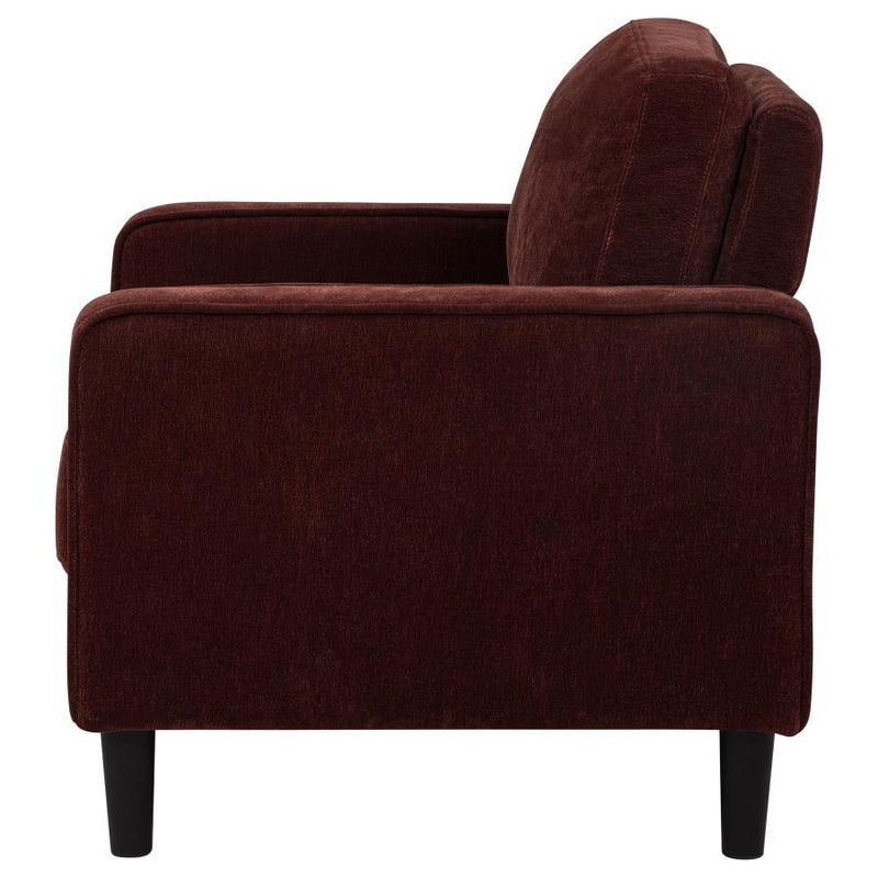 Ruth Fabric Upholstered Track Arm Accent Chair Rust Red-zoom-