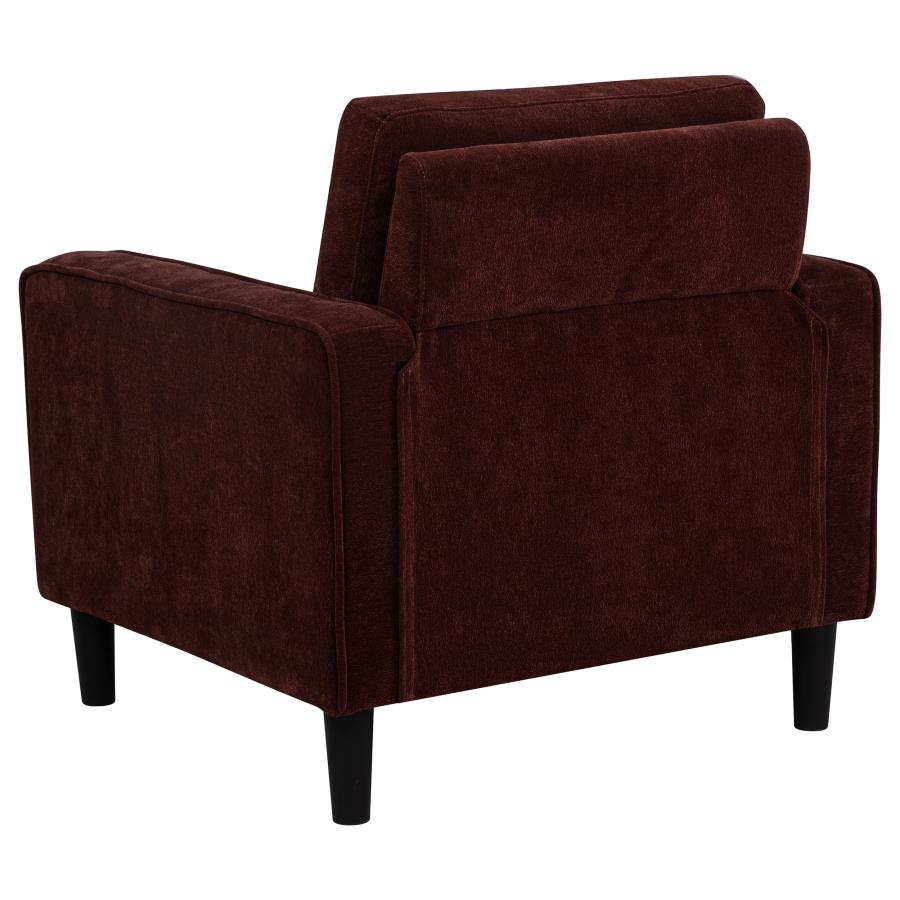 Ruth Fabric Upholstered Track Arm Accent Chair Rust Red-6