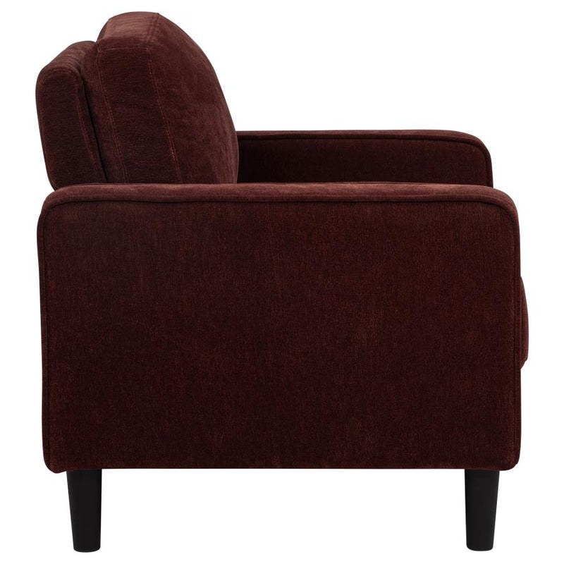 Ruth Fabric Upholstered Track Arm Accent Chair Rust Red-zoom-