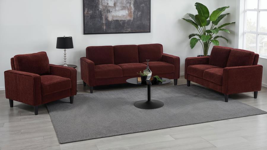 Ruth Fabric Upholstered Track Arm Accent Chair Rust Red-zoom-10