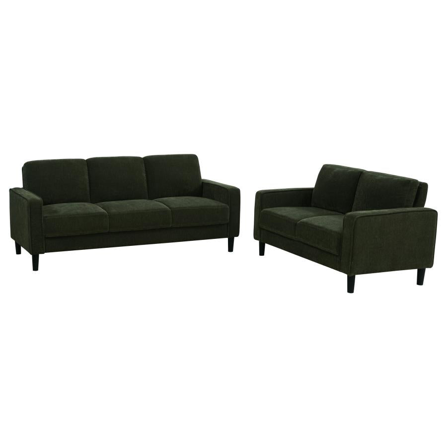 Ruth 2-piece Fabric Upholstered Track Arm Sofa Matcha Green-1