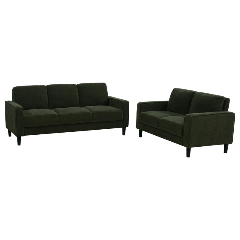 Ruth 2-piece Fabric Upholstered Track Arm Sofa Matcha Green-zoom-