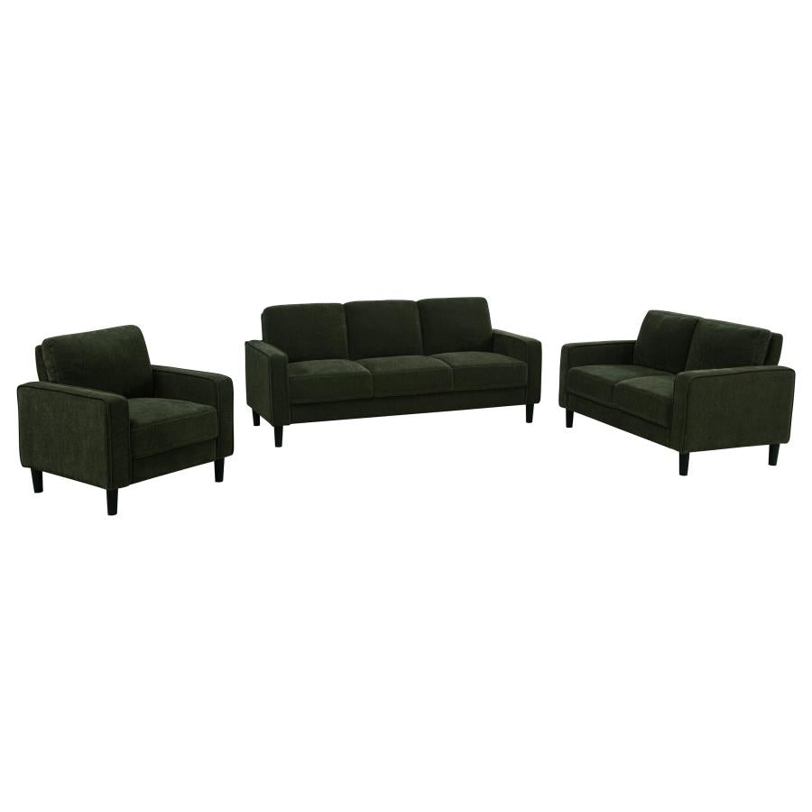 Ruth 3-piece Fabric Upholstered Track Arm Sofa Matcha Green-zoom-1