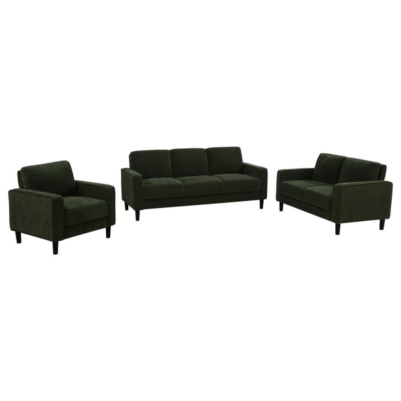 Ruth 3-piece Fabric Upholstered Track Arm Sofa Matcha Green-zoom-