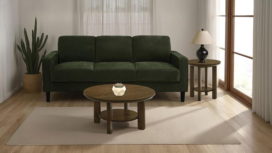 Ruth 77-inch Fabric Upholstered Track Arm Sofa Matcha Green-2