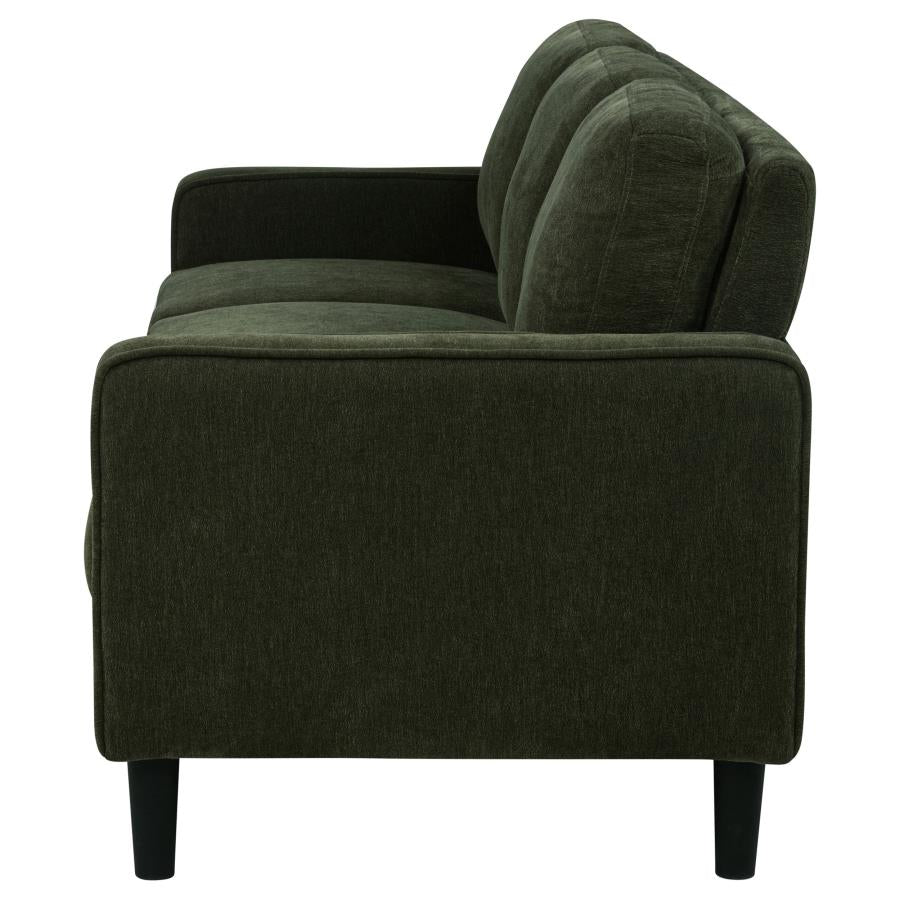 Ruth 77-inch Fabric Upholstered Track Arm Sofa Matcha Green-5