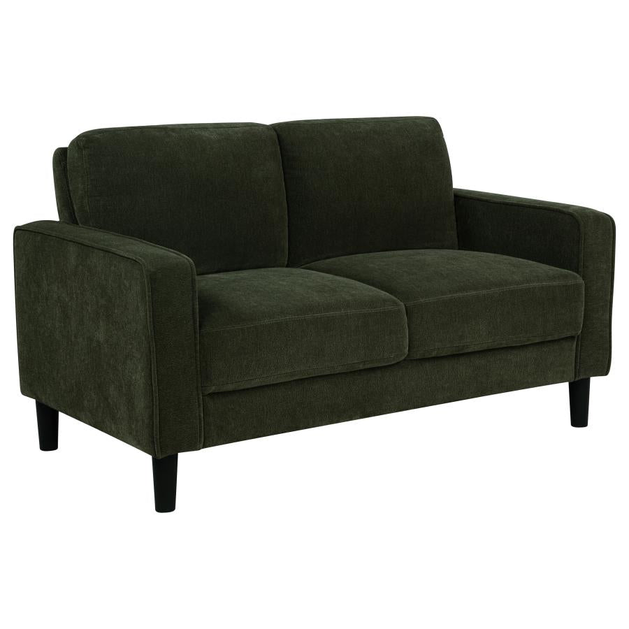 Ruth Fabric Upholstered Track Arm Loveseat Matcha Green-zoom-1