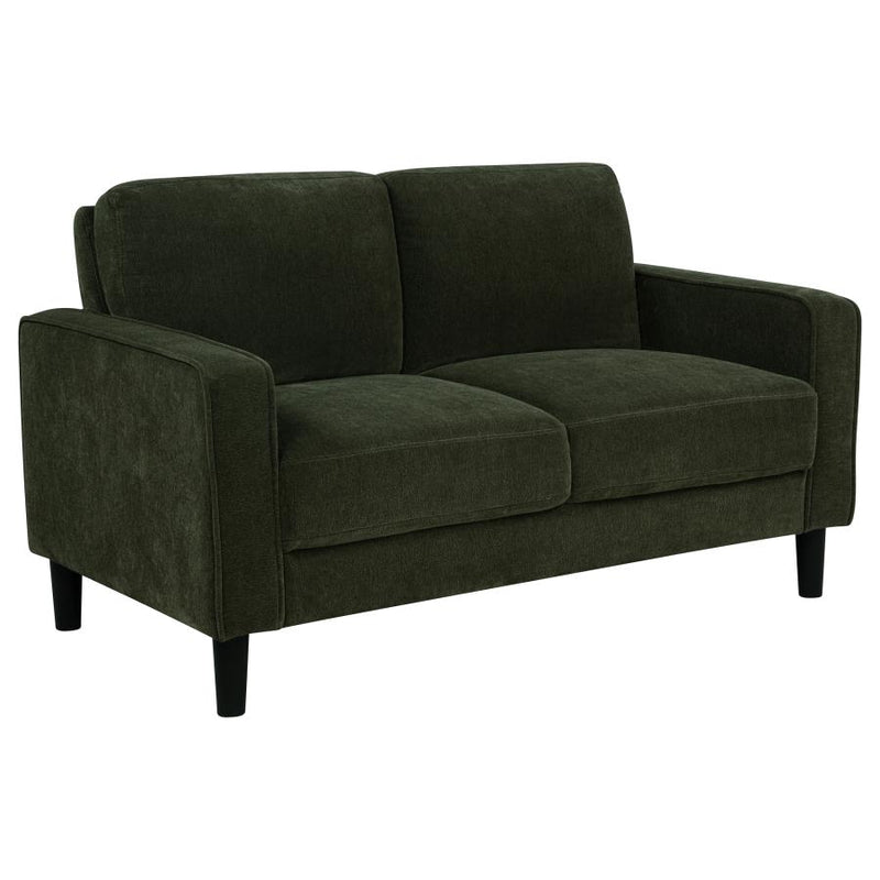 Ruth Fabric Upholstered Track Arm Loveseat Matcha Green-zoom-