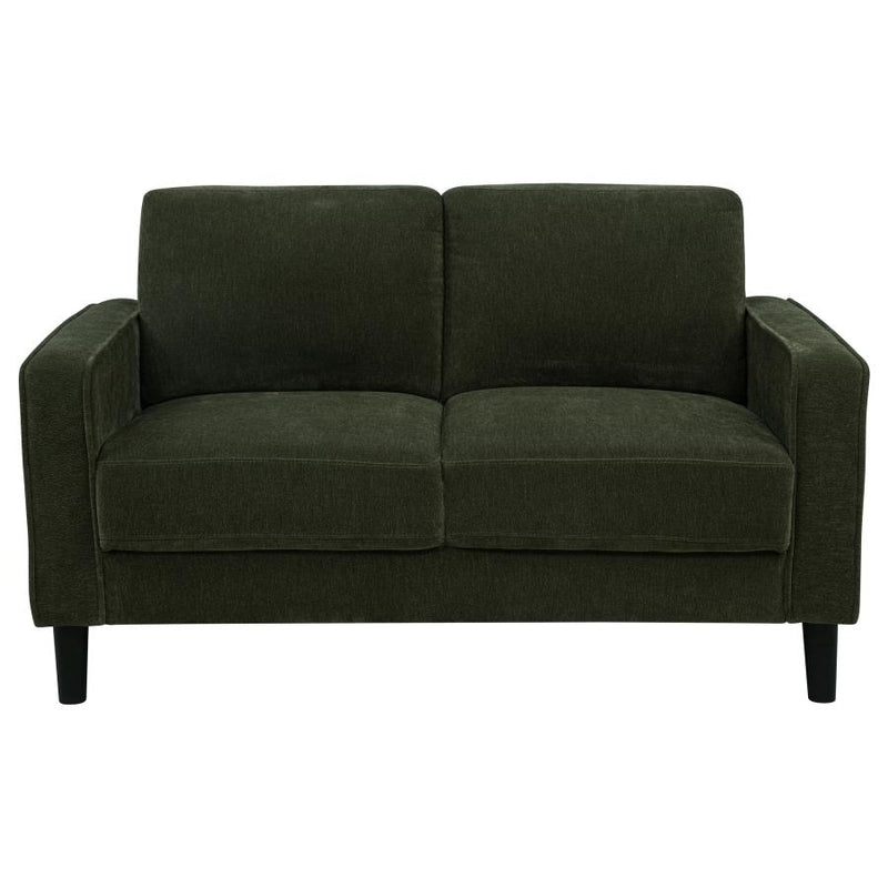 Ruth Fabric Upholstered Track Arm Loveseat Matcha Green-zoom-