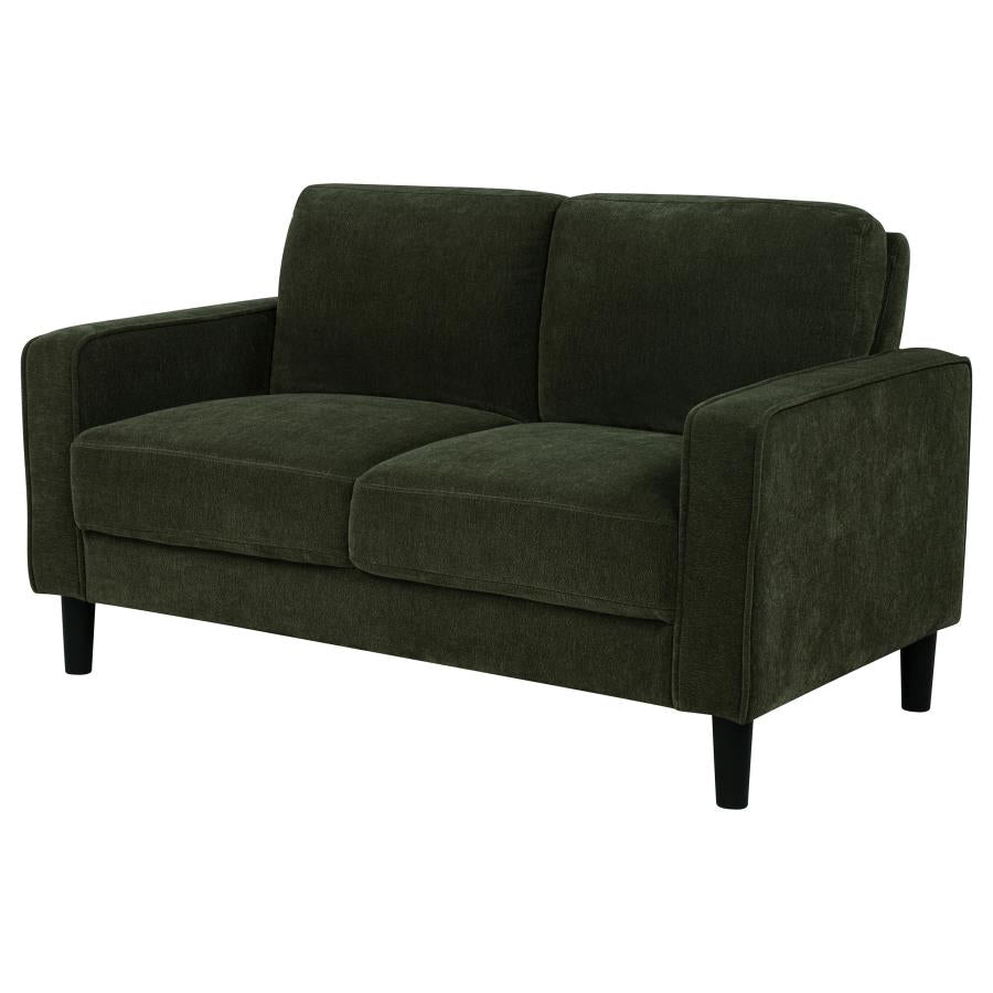 Ruth Fabric Upholstered Track Arm Loveseat Matcha Green-4
