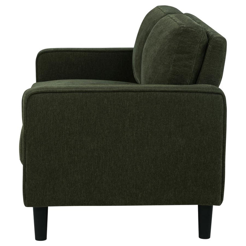 Ruth Fabric Upholstered Track Arm Loveseat Matcha Green-zoom-