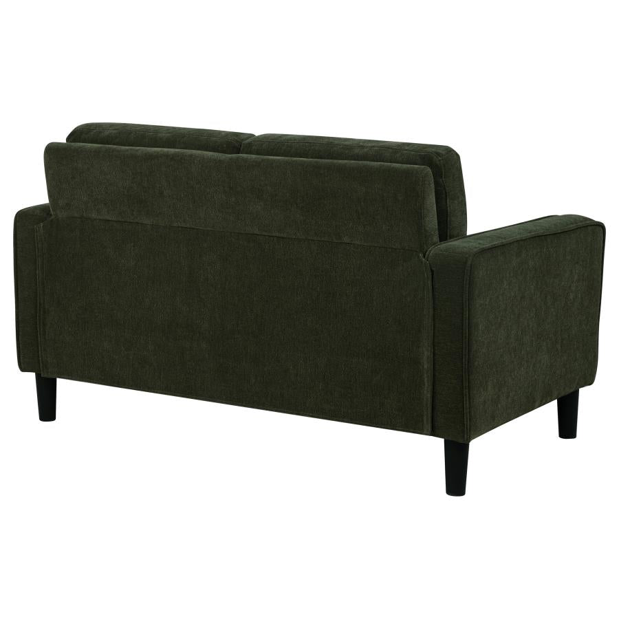 Ruth Fabric Upholstered Track Arm Loveseat Matcha Green-7