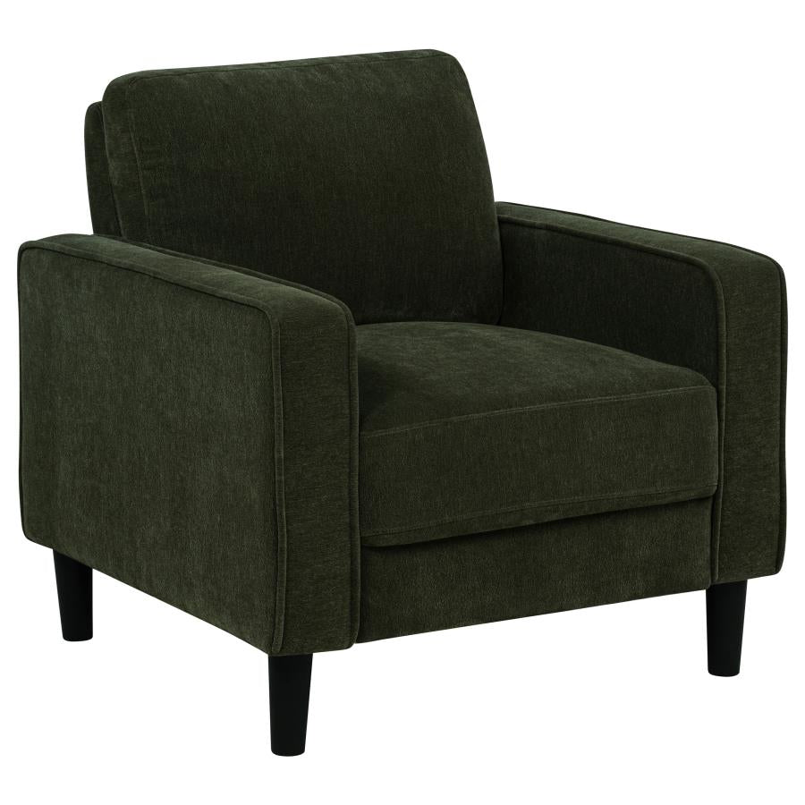 Ruth Fabric Upholstered Track Arm Accent Chair Matcha Green-1