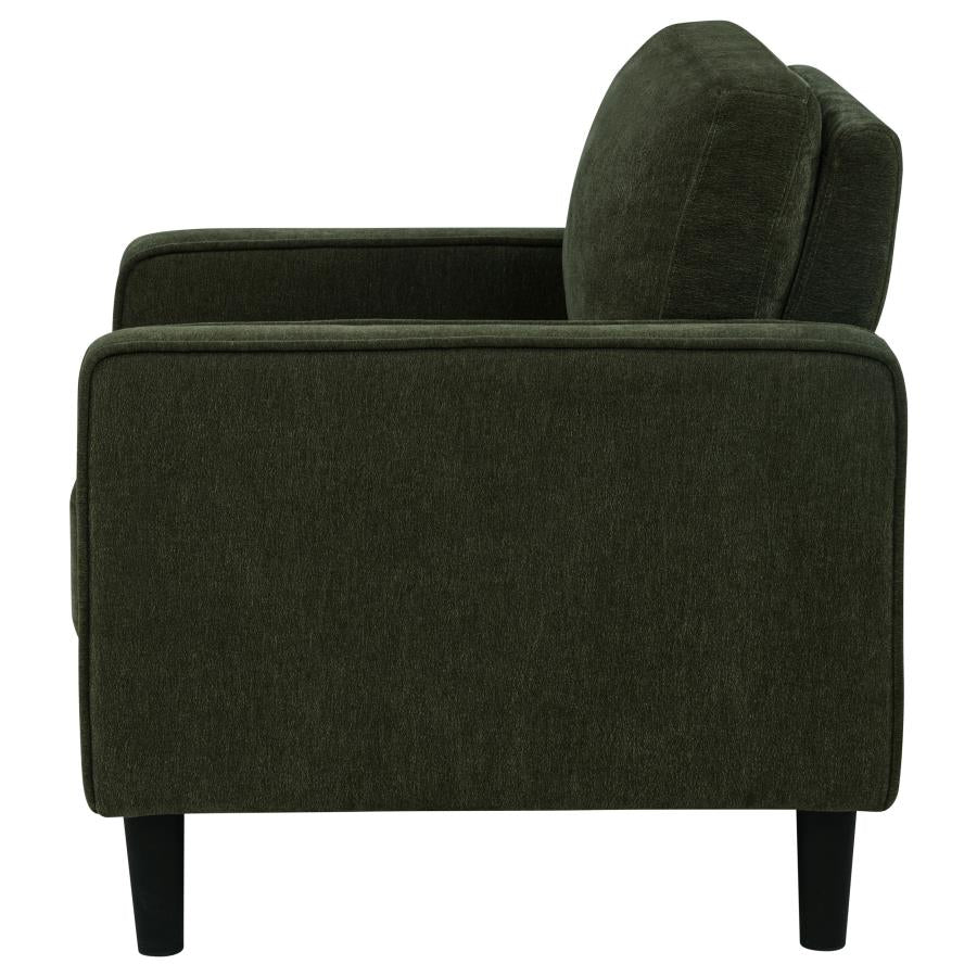 Ruth Fabric Upholstered Track Arm Accent Chair Matcha Green-zoom-5