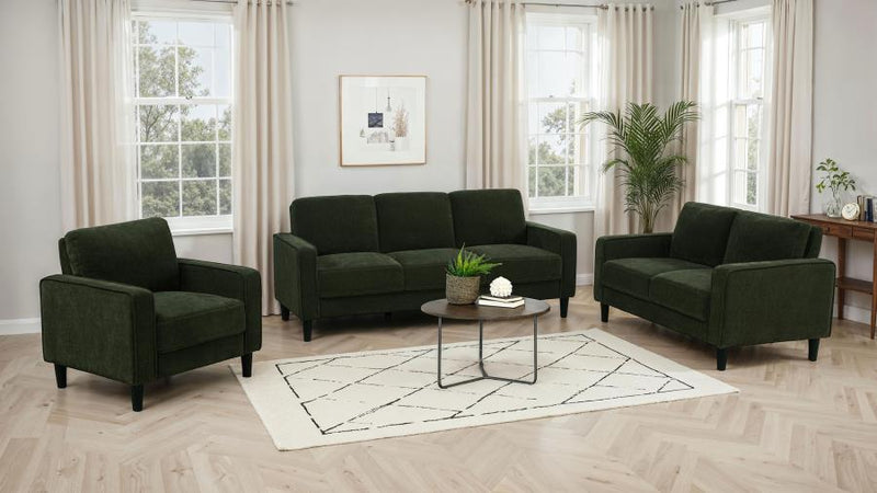 Ruth Fabric Upholstered Track Arm Accent Chair Matcha Green-zoom-