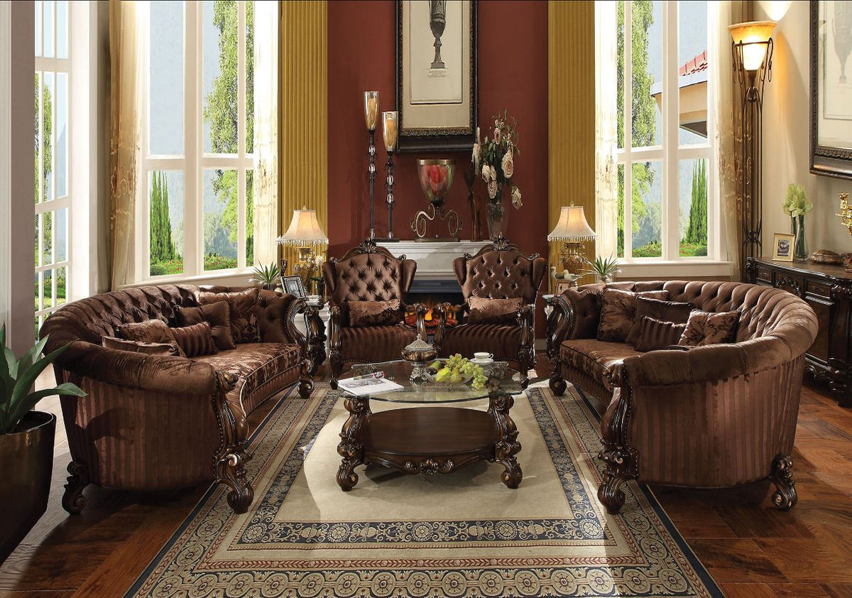 ACME Versailles Sofa with 5 Pillows – front view – Lusso Furniture Miami